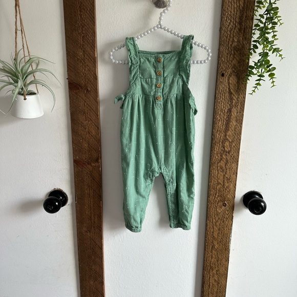 Cat & Jack Boho Muslim Romper One-Piece 12 Months Baby Girl Green Jumpsuit - Picture 8 of 16